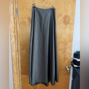 Express World Brand Metallic Gray Formal Maxi Skirt